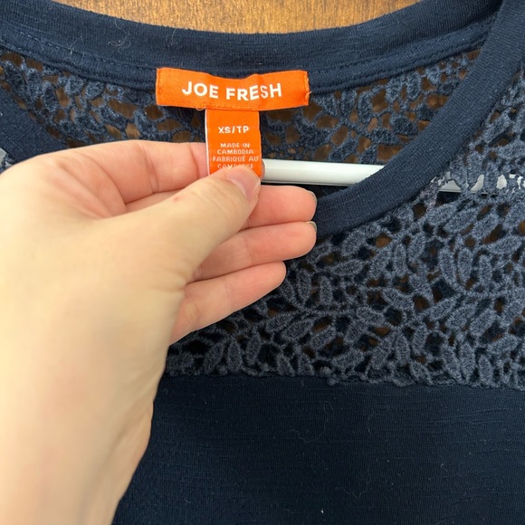 Blue dress with crochet flower detail top. - Picture 2 of 2